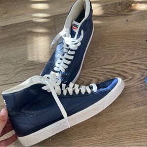 Nike Blazer Mid Premium Dark Blue Leather Men’s Size 8 Shoes Sneakers